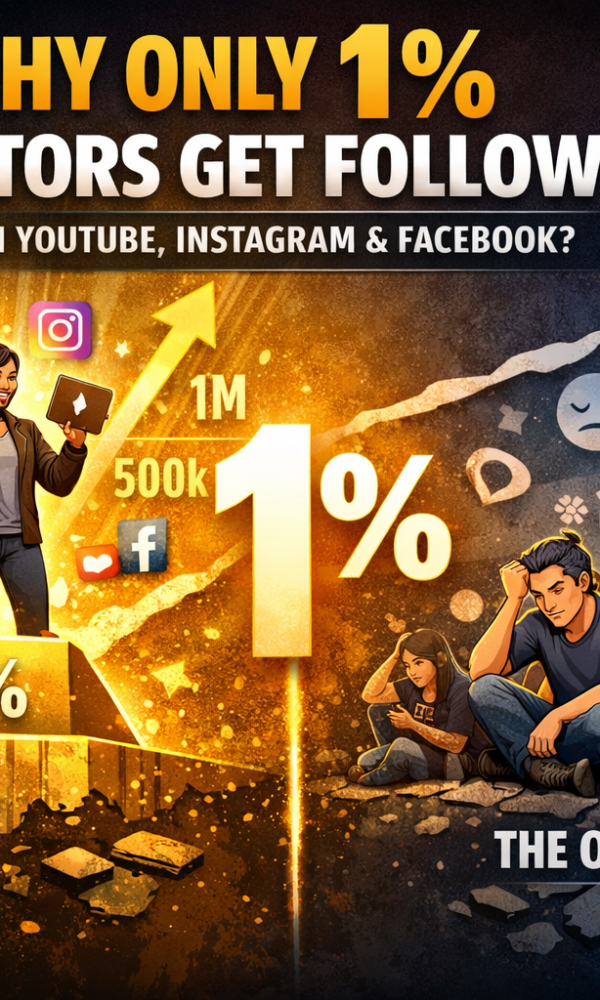 Why only 1 percent creators get followers on youtube instagram and facebook
